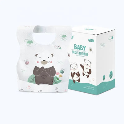 일회용 아기 먹이 비브 편리하고 깨끗한 식사를 위해 사용자 정의 된 색상