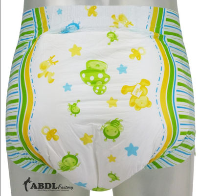 건강 한 일회용 ABDL 성인 기저귀 펄프 펄프 및 귀여운 만화 인쇄 포함